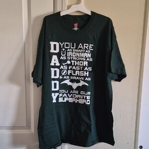 Hanes Dark Green Daddy Superhero Graphic Tee